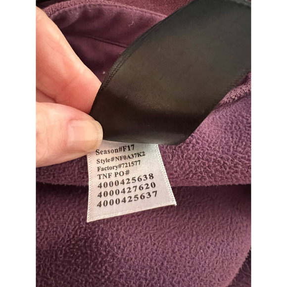 The North Face Burgundy Fleece Jacket Long Women's Hooded Full Zip Small - Picture 9 of 10